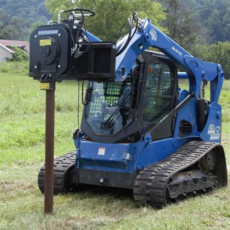 home made post driver for skid steer|vibrating post driver for skid steer.